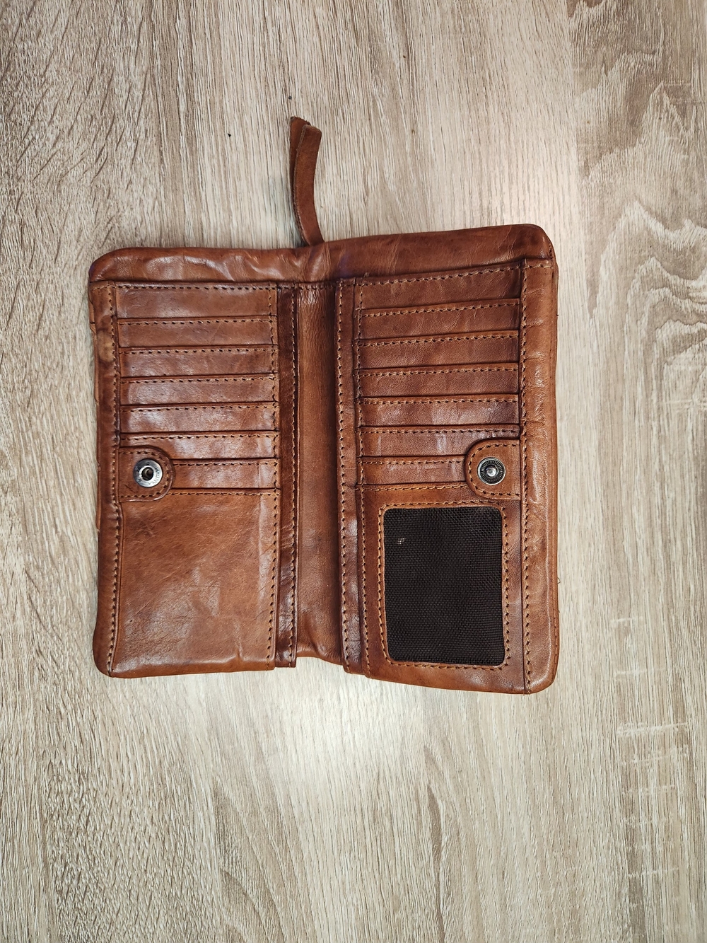 Woven Leather Zip Wallet - Brown - Picture 2 of 3
